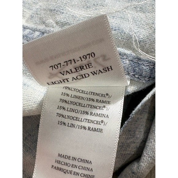 Rails Valerie Shirt Dress Light Acid Wash Womens Blue Denim Collared Casual M - Picture 8 of 10